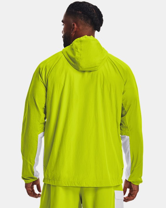 Men's UA RUSH™ Woven Full-Zip in Green image number 1
